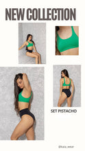 Cargar imagen en el visor de la galería, Set Pole Dance KAIA Wear Pistacho · Verde y Negro