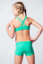 Load image into Gallery viewer, Kids - Girls' Pole Dance Shorts Elsa | Activewear | Color: blue velvet | Kids Pole Shorts | Girls Pole Dance Shorts | Dětské pole dance šortky | Madchen Pole Shorts | Pole short enfants | Dragonfly Pole Dance Clothing and Bikram Hot Yoga Wear | Dětské Obl