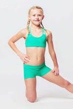 Load image into Gallery viewer, Kids - Girls' Pole Dance Shorts Elsa | Activewear | Color: blue velvet | Kids Pole Shorts | Girls Pole Dance Shorts | Dětské pole dance šortky | Madchen Pole Shorts | Pole short enfants | Dragonfly Pole Dance Clothing and Bikram Hot Yoga Wear | Dětské Obl