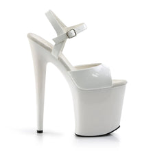 Load image into Gallery viewer, Pole Dance Sandals Pleaser Flamingo-809 – White Patent Leather 24/48 Hrs