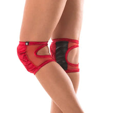 Load image into Gallery viewer, Poledancerka© Knee Pads in Bright Red Velvet with Pocket