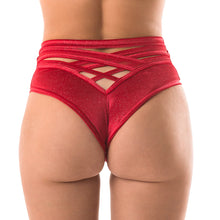 Carregar imagem no visualizador da galeria, Poledancerka X High Leg SHORT Veludo Brilhante VERMELHO