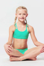 Load image into Gallery viewer, Girls' Sports Bra Xenia | Activewear | Color: mint | Girl's sports bra | Dětská sportovní podprsenka | Dívčí sportovní podprsenka | Madchen Sport BH | Brassiere sport entfants | Dragonfly Pole Dance Clothes and Bikram Hot Yoga Outfit