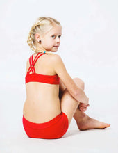 Load image into Gallery viewer, Girls' Sports Bra Xenia | Activewear | Color: red | Girl's sports bra | Dětská sportovní podprsenka | Dívčí sportovní podprsenka | Madchen Sport BH | Brassiere sport entfants | Dragonfly Pole Dance Clothes and Bikram Hot Yoga Outfit