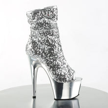 Carregar imagem no visualizador da galeria, Tacones Pleaser ADORE-1008SQ Plata Sequins Cromo