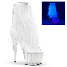Carregar imagem no visualizador da galeria, Tacones Pleaser ADORE-1017MFF Transparente Blanco Marabou