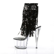 Carregar imagem no visualizador da galeria, Tacones Pleaser ADORE-1017SQF Transparente Negro Holo