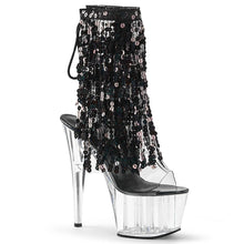 Carregar imagem no visualizador da galeria, Tacones Pleaser ADORE-1017SQF Transparente Negro Holo