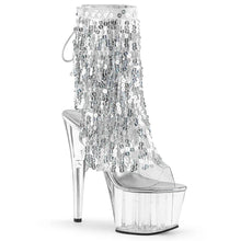 Carregar imagem no visualizador da galeria, Tacones Pleaser ADORE-1017SQF Transparente Plata Holo