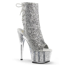 Load image into Gallery viewer, Tacones Pleaser ADORE-1018G Plata Purpurina