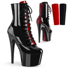 Load image into Gallery viewer, Tacones Pleaser ADORE-1020FH Negro Rojo Charol