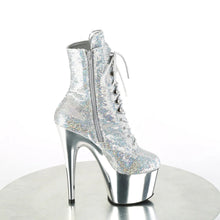 Load image into Gallery viewer, Tacones Pleaser ADORE-1020SQ-02 Plata Holo Sequins