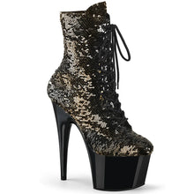 Carregar imagem no visualizador da galeria, Tacones Pleaser ADORE-1020SQ Negro Dorado Flip