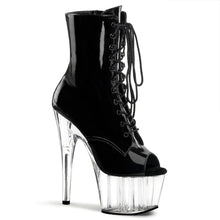 Load image into Gallery viewer, Tacones Pleaser ADORE-1021 Negro Charol Transparente