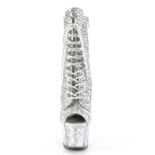 Load image into Gallery viewer, Tacones Pleaser ADORE-1021G Plata Purpurina Gliteer