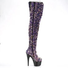 Load image into Gallery viewer, Tacones Pleaser ADORE-3020 Morado Sequins Negro