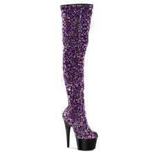 Load image into Gallery viewer, Tacones Pleaser ADORE-3020 Morado Sequins Negro