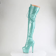 Load image into Gallery viewer, Tacones Pleaser ADORE-3020GP Aguamarina Purpurina Charol