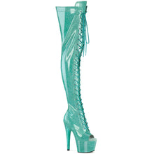 Load image into Gallery viewer, Tacones Pleaser ADORE-3021GP Aguamarina Purpurina Charol