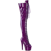 Load image into Gallery viewer, Tacones Pleaser ADORE-3021GP Morado Purpurina Charol