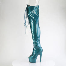 Load image into Gallery viewer, Tacones Pleaser ADORE-3021GP Teal Purpurina Charol