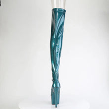 Load image into Gallery viewer, Tacones Pleaser ADORE-3021GP Teal Purpurina Charol
