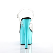 Load image into Gallery viewer, Tacones Pleaser ADORE-708 Transparente Turquoise Cromo