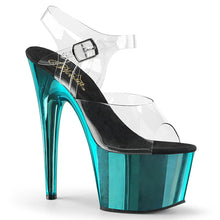 Load image into Gallery viewer, Tacones Pleaser ADORE-708 Transparente Turquoise Cromo