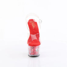 Load image into Gallery viewer, Tacones Pleaser ADORE-708FL Transparente Rojo Flowers