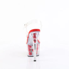 Load image into Gallery viewer, Tacones Pleaser ADORE-708FL Transparente Rojo Flowers