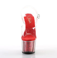Load image into Gallery viewer, Tacones Pleaser ADORE-708G Transparente Rojo Purpurina