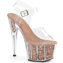 Load image into Gallery viewer, Tacones Pleaser ADORE-708G Transparente Oro Rosa