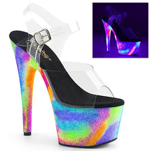 Load image into Gallery viewer, Tacones Pleaser ADORE-708GXY Transparente Neon Galaxy