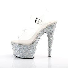 Load image into Gallery viewer, Tacones Pleaser ADORE-708LG Transparente Plata Purpurina