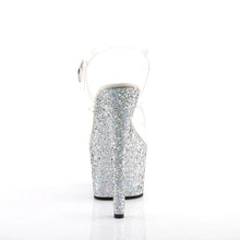 Load image into Gallery viewer, Tacones Pleaser ADORE-708LG Transparente Plata Purpurina