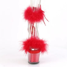 Cargar imagen en el visor de la galería, Tacones Pleaser ADORE-724F Transparente Rojo Fur
