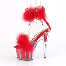 Cargar imagen en el visor de la galería, Tacones Pleaser ADORE-724F Transparente Rojo Fur