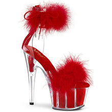 Cargar imagen en el visor de la galería, Tacones Pleaser ADORE-724F Transparente Rojo Fur