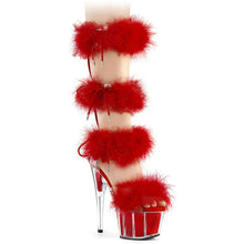 Cargar imagen en el visor de la galería, Tacones Pleaser ADORE-728F Transparente Rojo Fur