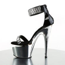 Cargar imagen en el visor de la galería, Tacones Pleaser ADORE-769RS Negro Plata Cromo