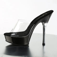 Cargar imagen en el visor de la galería, Tacones Pleaser ALLURE-601 Transparente Negro