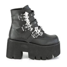 Load image into Gallery viewer, Botines Demonia ASHES-55 Negro Piel vegana