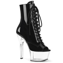 Carregar imagem no visualizador da galeria, Tacones Pleaser ASPIRE-1021 Negro Charol Transparente