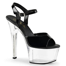 Cargar imagen en el visor de la galería, Tacones Pleaser ASPIRE-609 Negro Charol Transparente