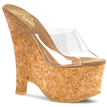 Cargar imagen en el visor de la galería, Tacones Pleaser BEAU-601 Transparente Tan Cork