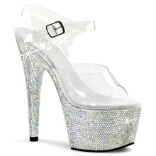 Load image into Gallery viewer, Pleaser BEJEWELED-708DM Heels - Clear / Silver Multicolor Rhinestones