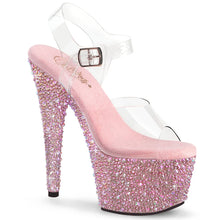 Load image into Gallery viewer, Tacones Pleaser BEJEWELED-708MS Transparente B. Rosa