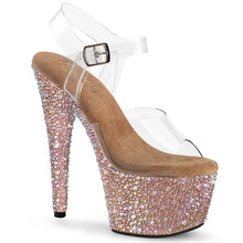 Load image into Gallery viewer, Tacones Pleaser BEJEWELED-708MS Transparente Oro Rosa