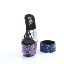 Load image into Gallery viewer, Pleaser BEJEWELED-712MS Heels - Clear / Black Rhinestones