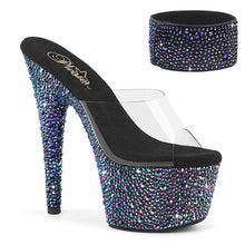 Load image into Gallery viewer, Pleaser BEJEWELED-712MS Heels - Clear / Black Rhinestones